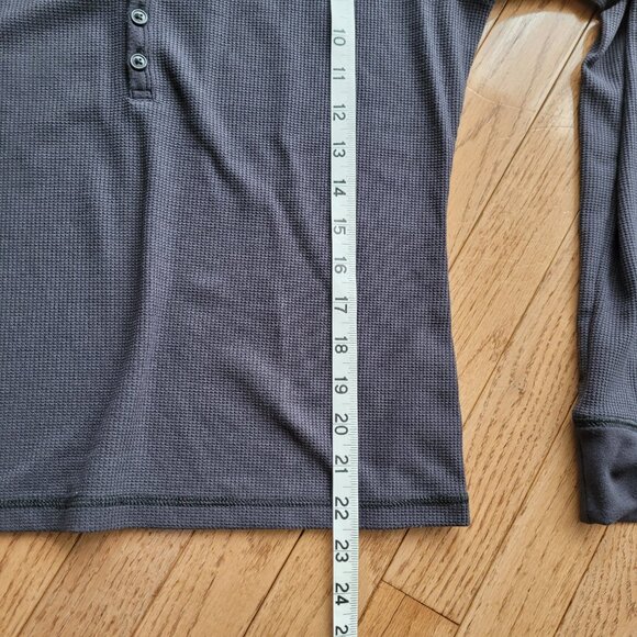 Fabletics Long-Sleeve Waffle Henley Pewter XL - Picture 7 of 9